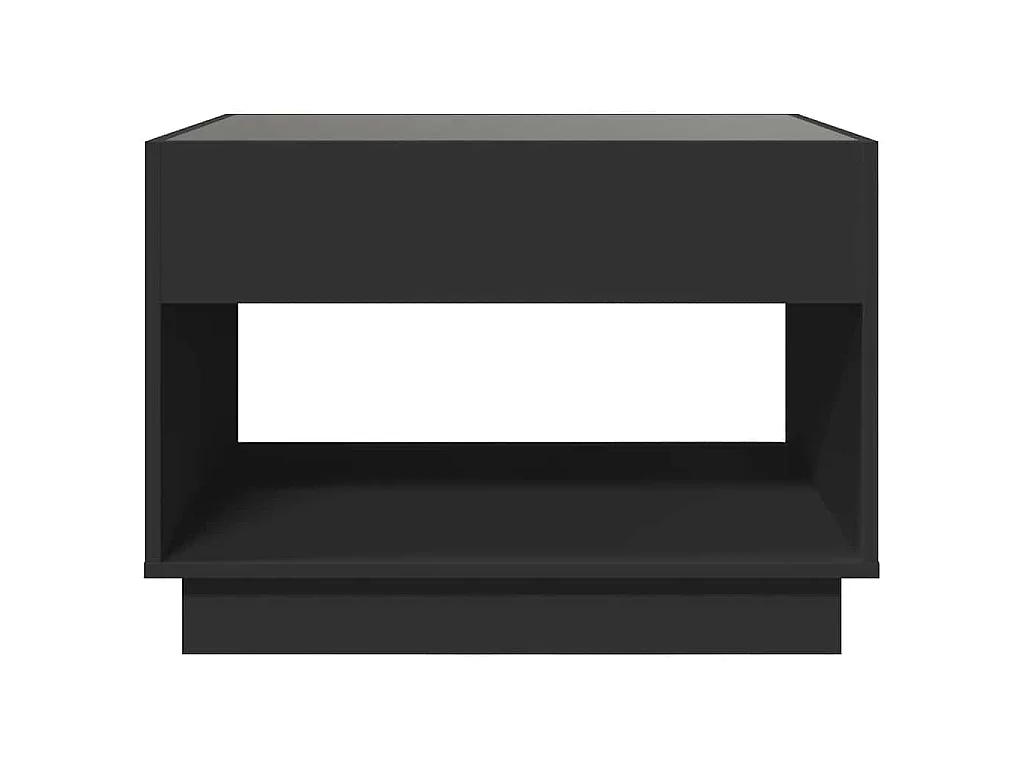 Table basse avec LED infini noir 70x50x50 cm