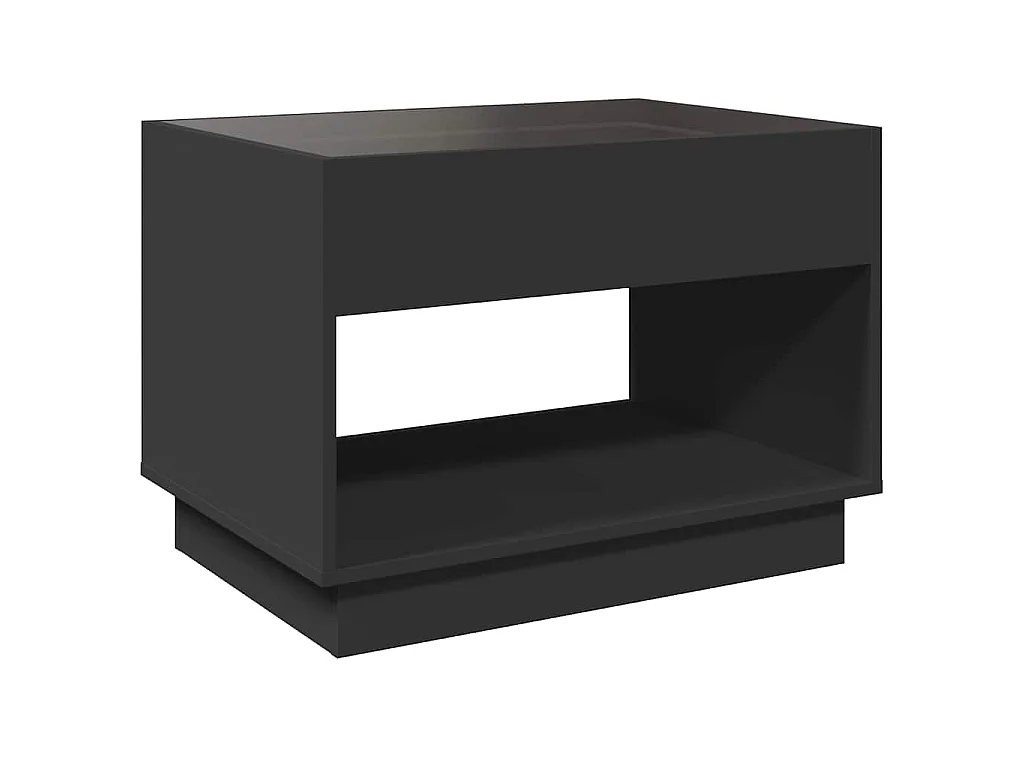 Table basse avec LED infini noir 70x50x50 cm