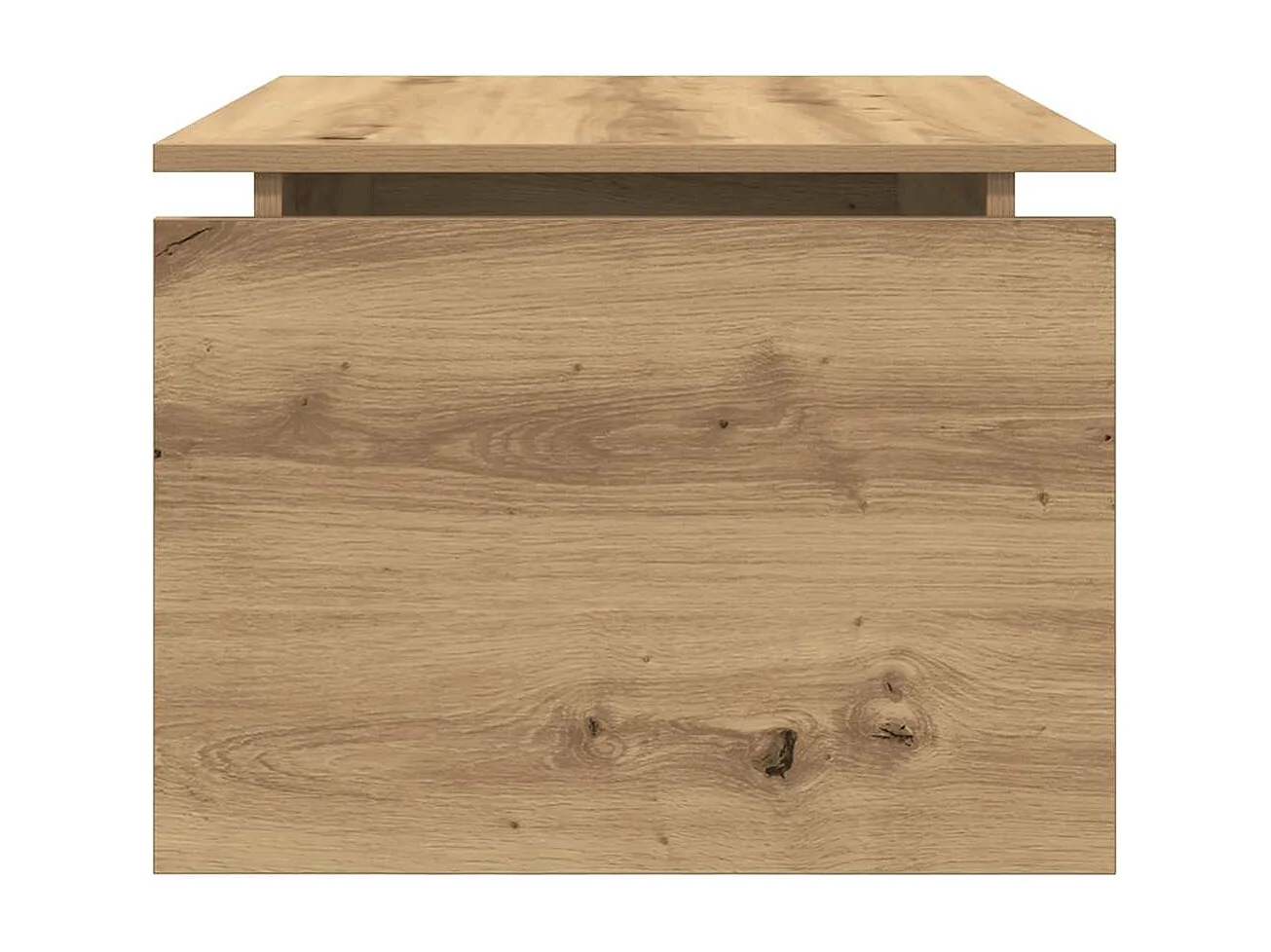 Table basse chêne artisanal 68x50x38 cm bois d'ingénierie