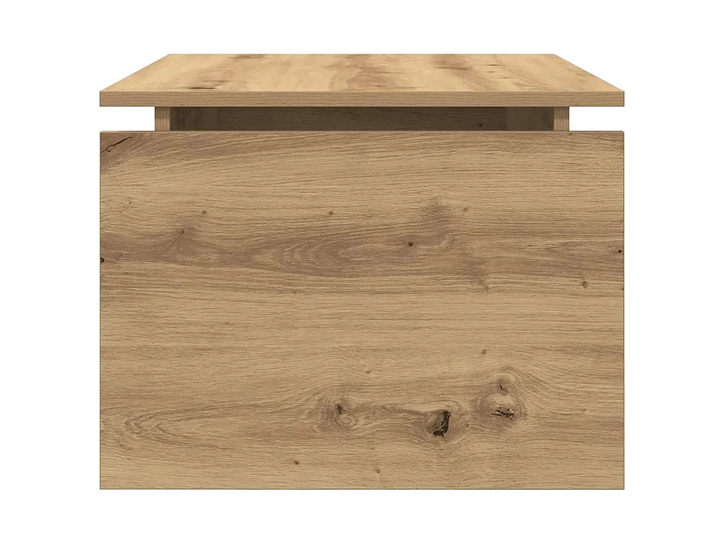 Salontafel 68x50x38 cm bewerkt hout artisanaal eikenkleur