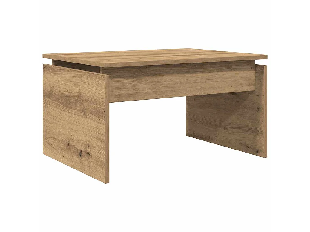 Salontafel 68x50x38 cm bewerkt hout artisanaal eikenkleur