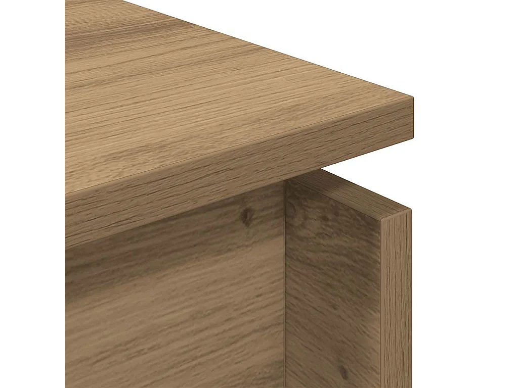 Salontafel 68x50x38 cm bewerkt hout artisanaal eikenkleur