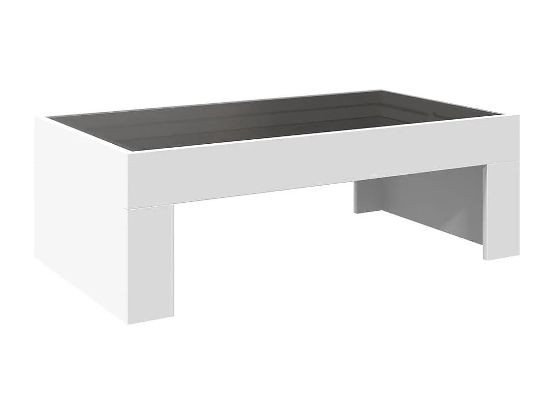 Table basse avec LED infini blanc 90x50x30 cm