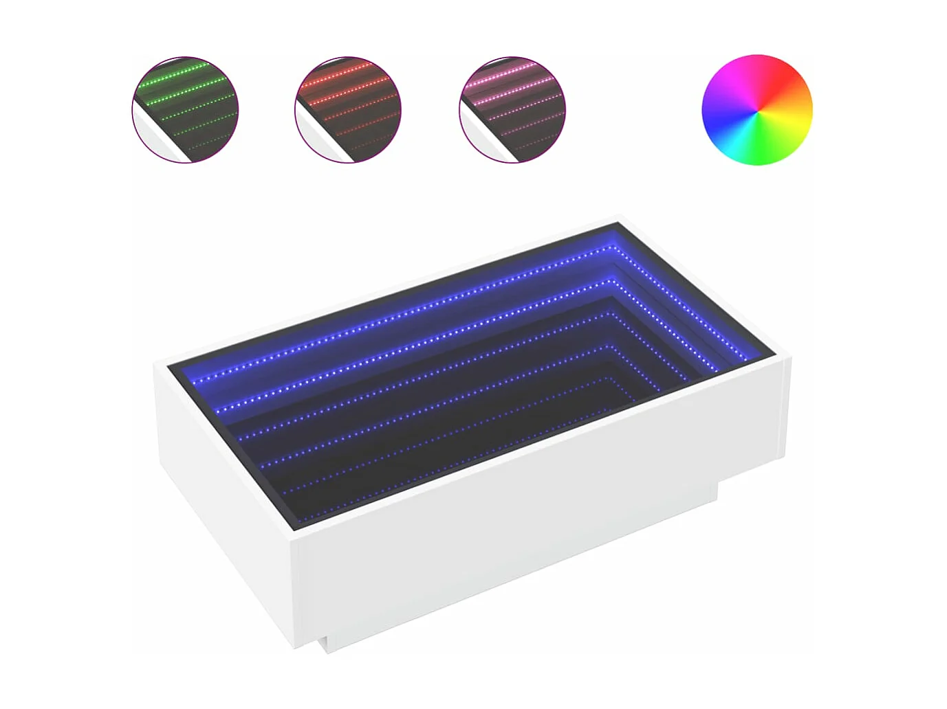 LED-Couchtisch Weiß 90x50x30 cm Holzwerkstoff