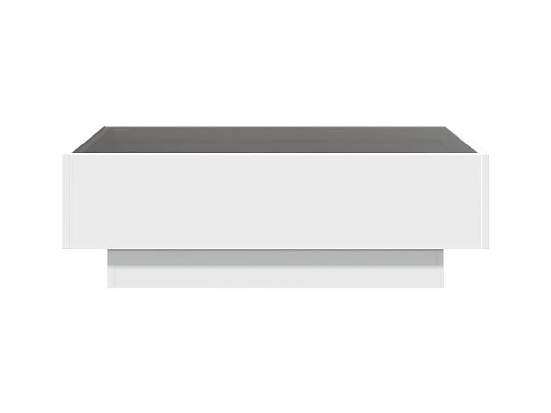 Salontafel met LED 90x50x30 cm bewerkt hout wit