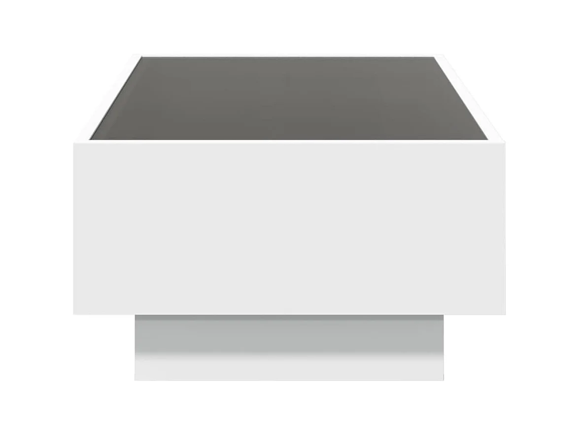 Salontafel met LED 90x50x30 cm bewerkt hout wit