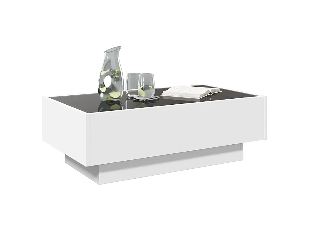 LED-Couchtisch Weiß 90x50x30 cm Holzwerkstoff