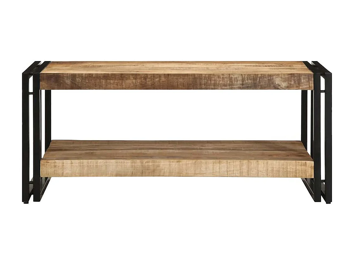 Tavolino da Salotto 90x50x38 cm Legno Massello di Mango Grezzo