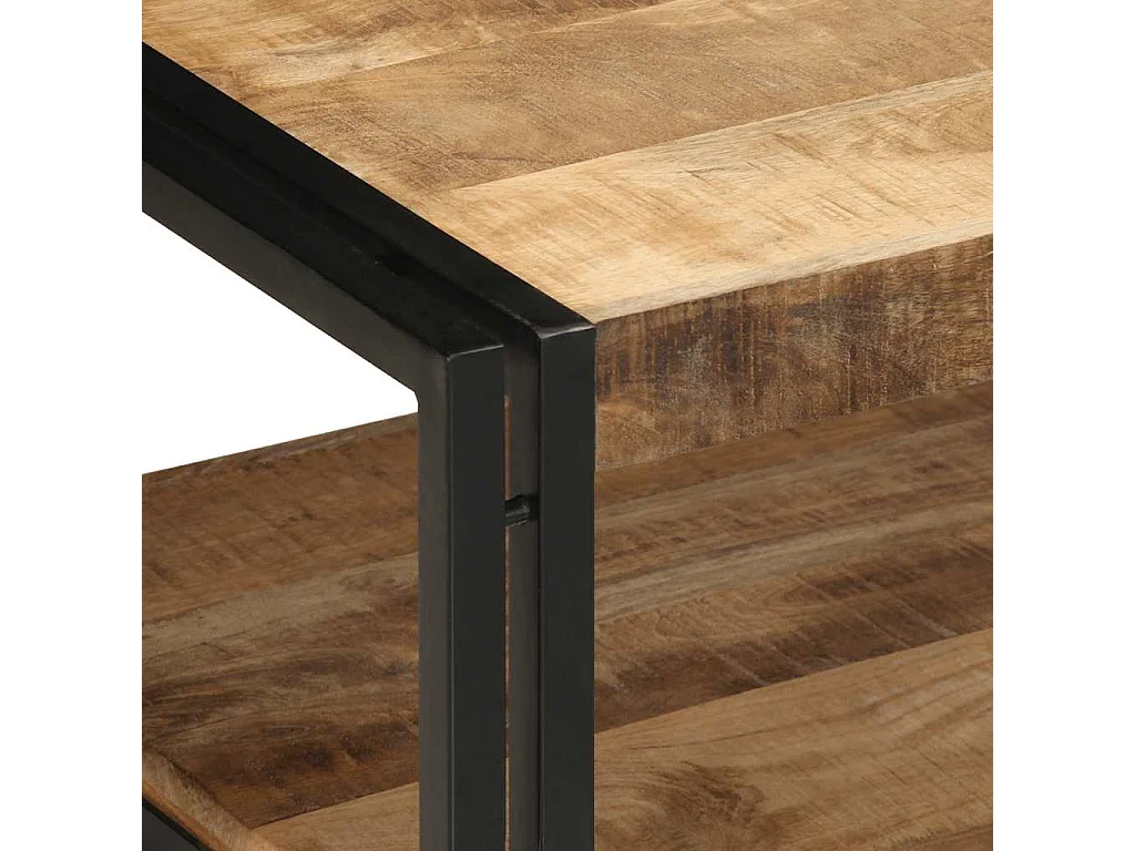 Tavolino da Salotto 90x50x38 cm Legno Massello di Mango Grezzo