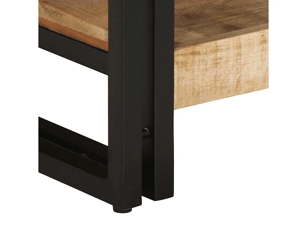 Tavolino da Salotto 90x50x38 cm Legno Massello di Mango Grezzo