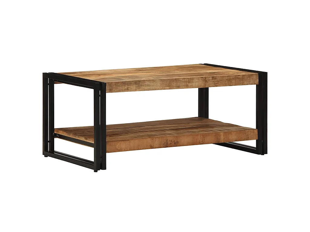 Table basse 90x50x38 cm bois de manguier massif brut
