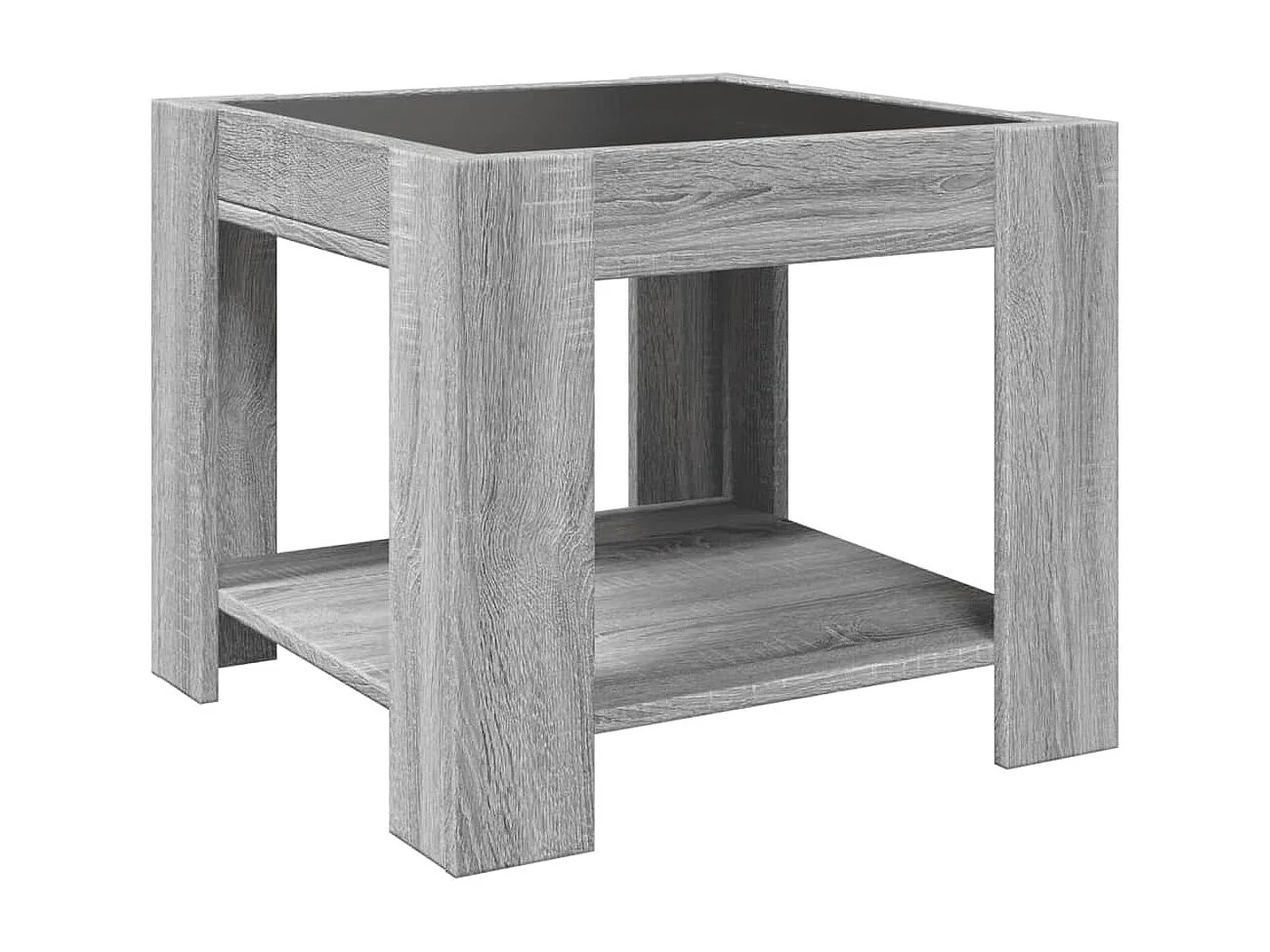 LED-Couchtisch Grau Sonoma 53x53x45 cm Holzwerkstoff