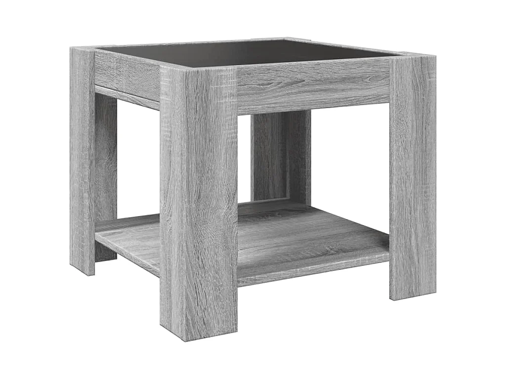 LED-Couchtisch Grau Sonoma 53x53x45 cm Holzwerkstoff