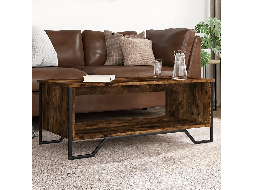 Mesa de centro 100x51x40 cm derivados madeira carvalho fumado