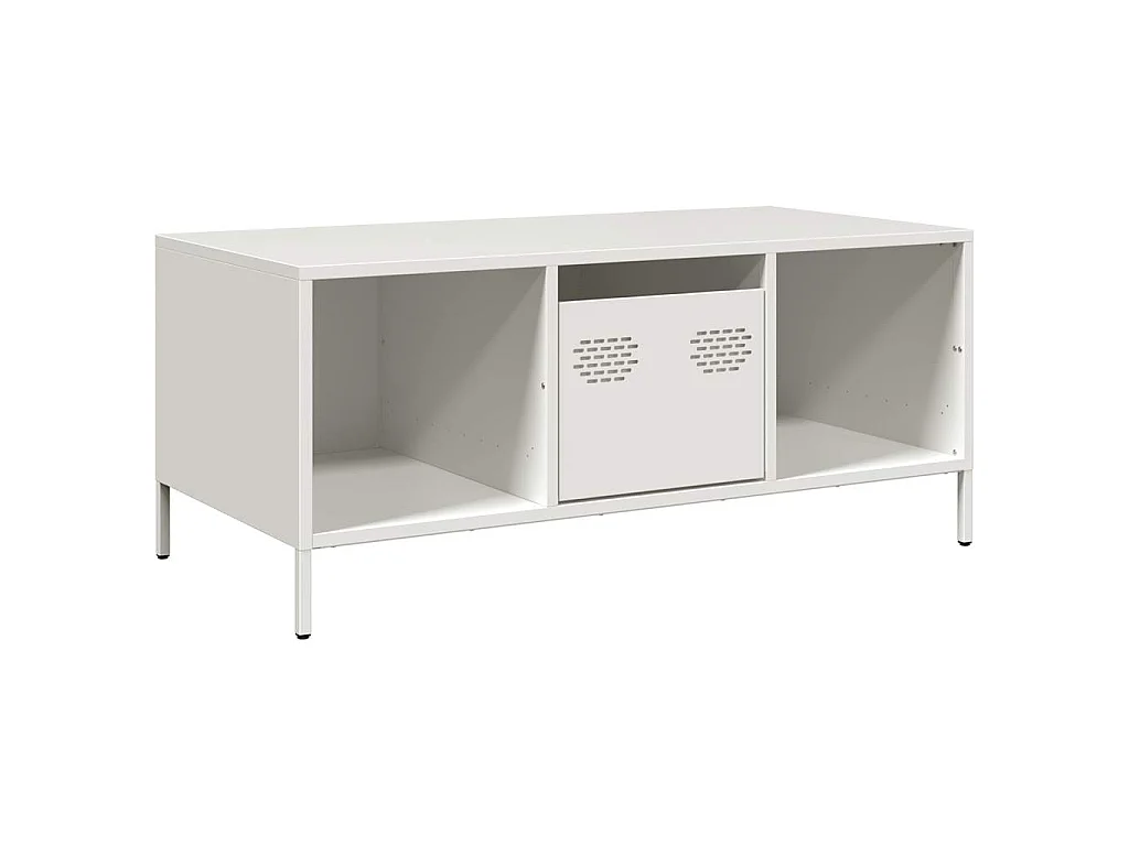 Salontafel 101,5x50x43,5 cm koudgewalst staal wit