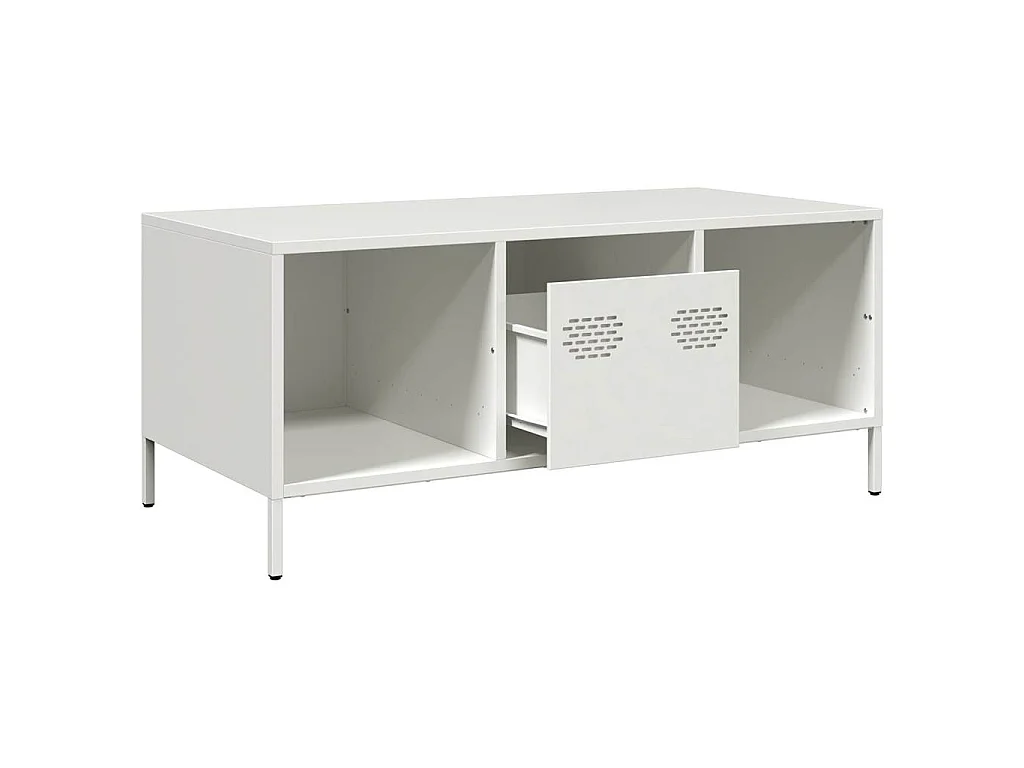 Salontafel 101,5x50x43,5 cm koudgewalst staal wit