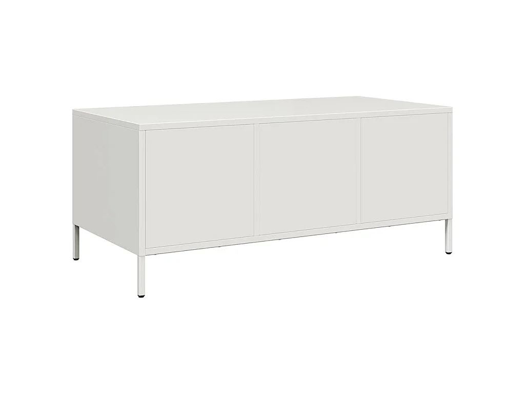 Couchtisch Weiß 101,5x50x43,5 cm Kaltgewalzter Stahl