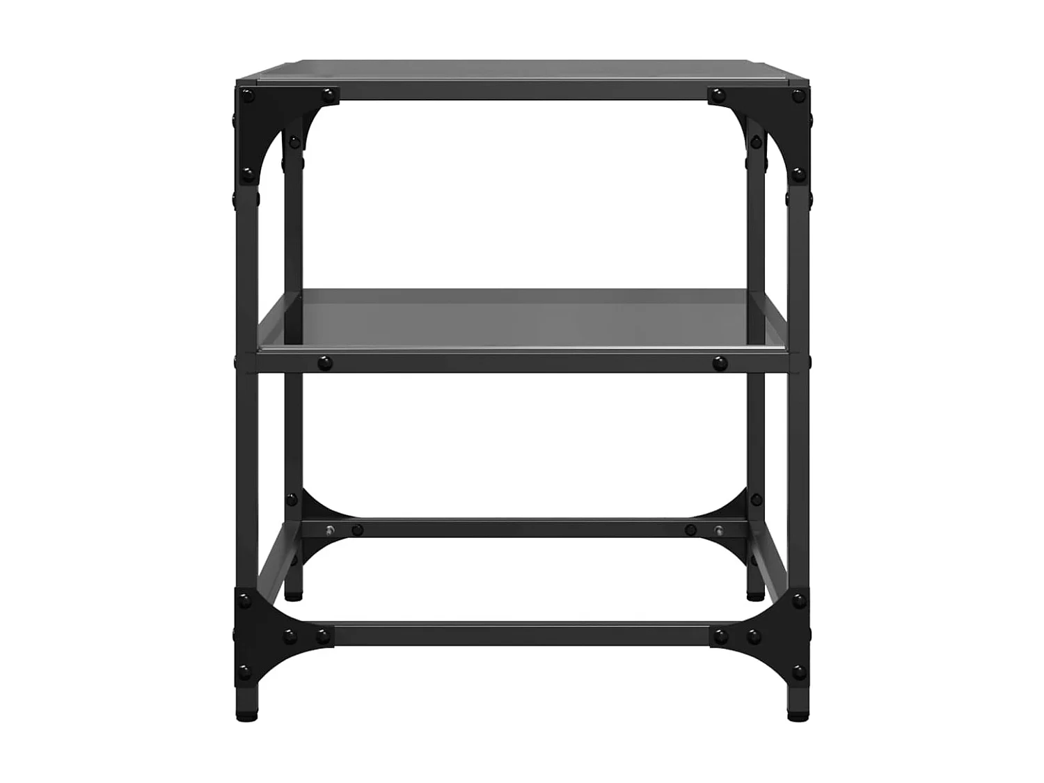 Tables basses avec dessus en verre noir 2 pcs 40x40x45 cm acier