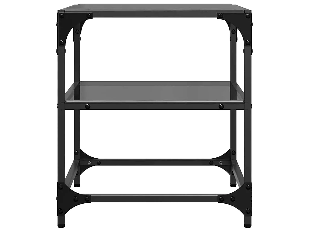 Couchtische mit Glasplatten 2 Stk. Schwarz 40x40x45 cm Stahl