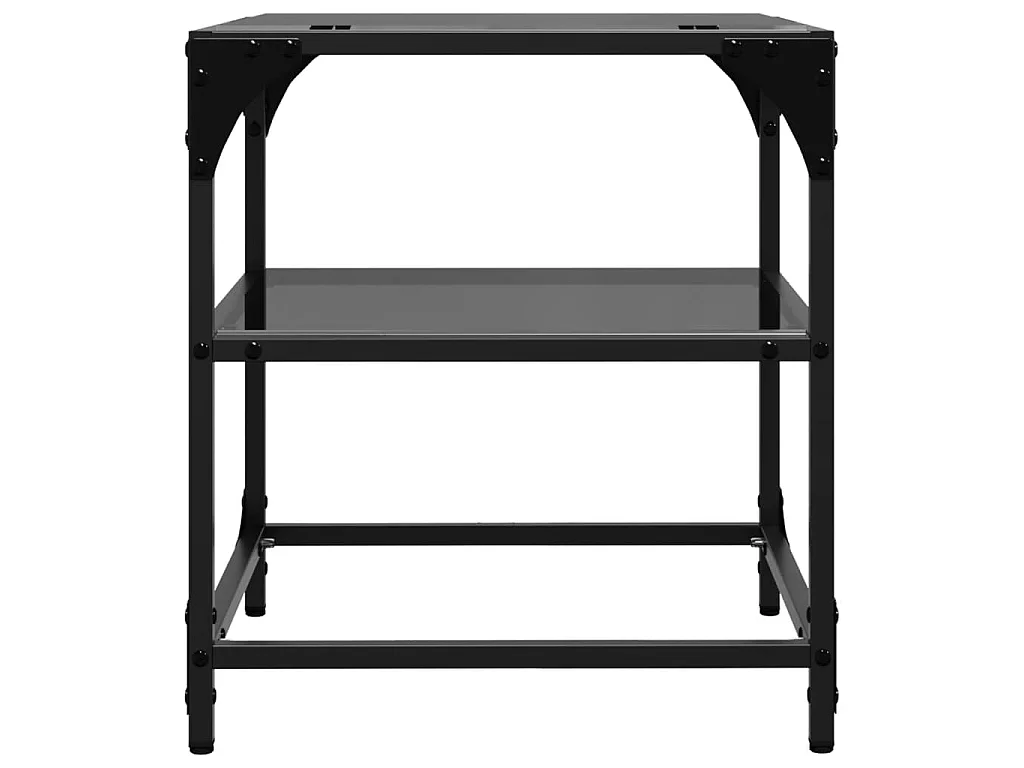Couchtische mit Glasplatten 2 Stk. Schwarz 40x40x45 cm Stahl