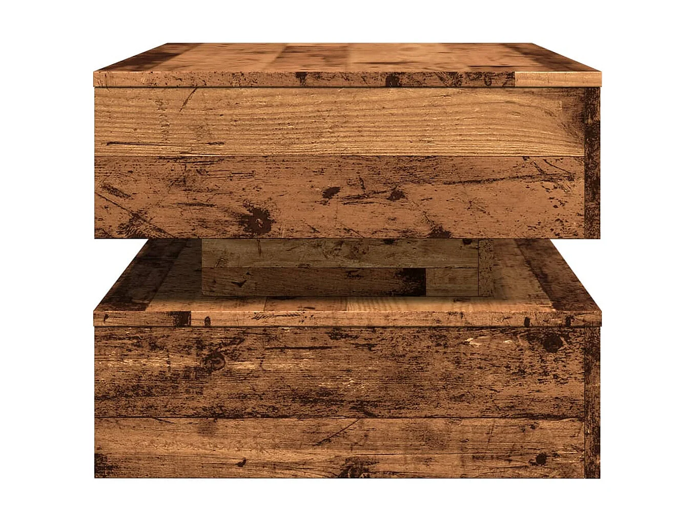 Table basse avec lumières LED vieux bois 90x50x40 cm