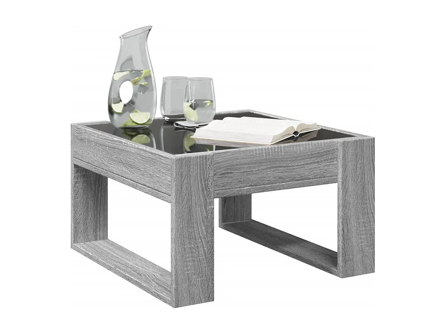 Table basse avec LED infini sonoma gris 50x53x30 cm