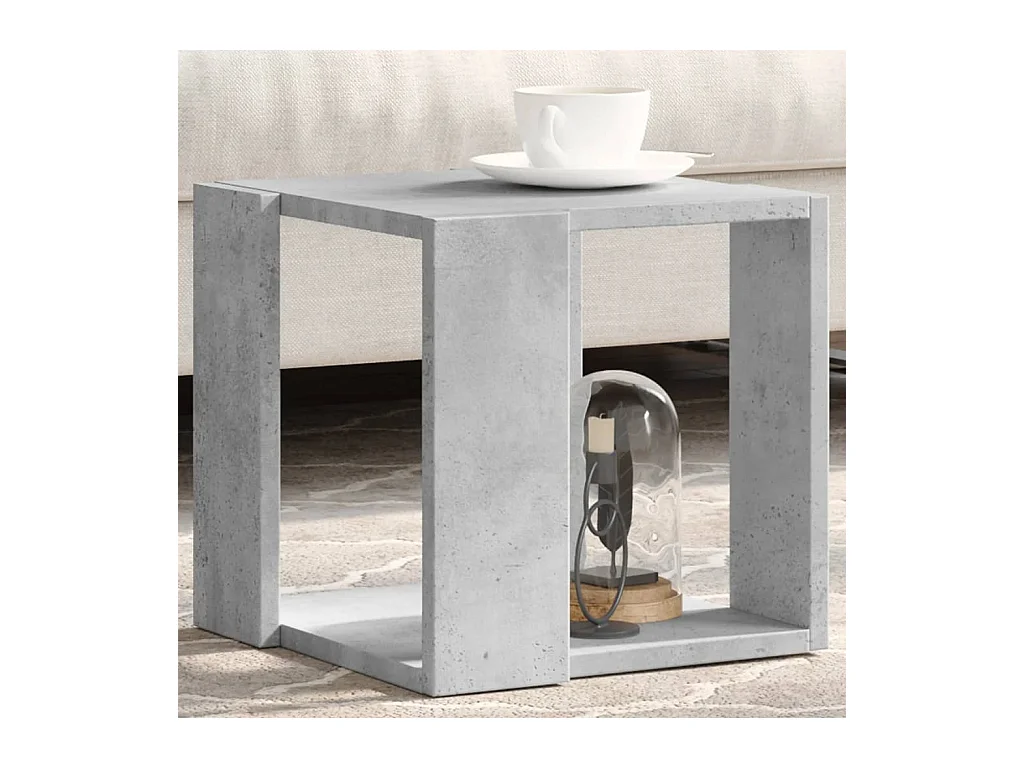 Table basse gris béton 32x32x30 cm bois d'ingénierie