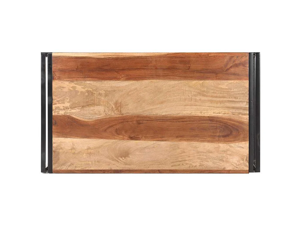 Tavolino da Salotto 100x55x45 cm in Legno Massello di Acacia