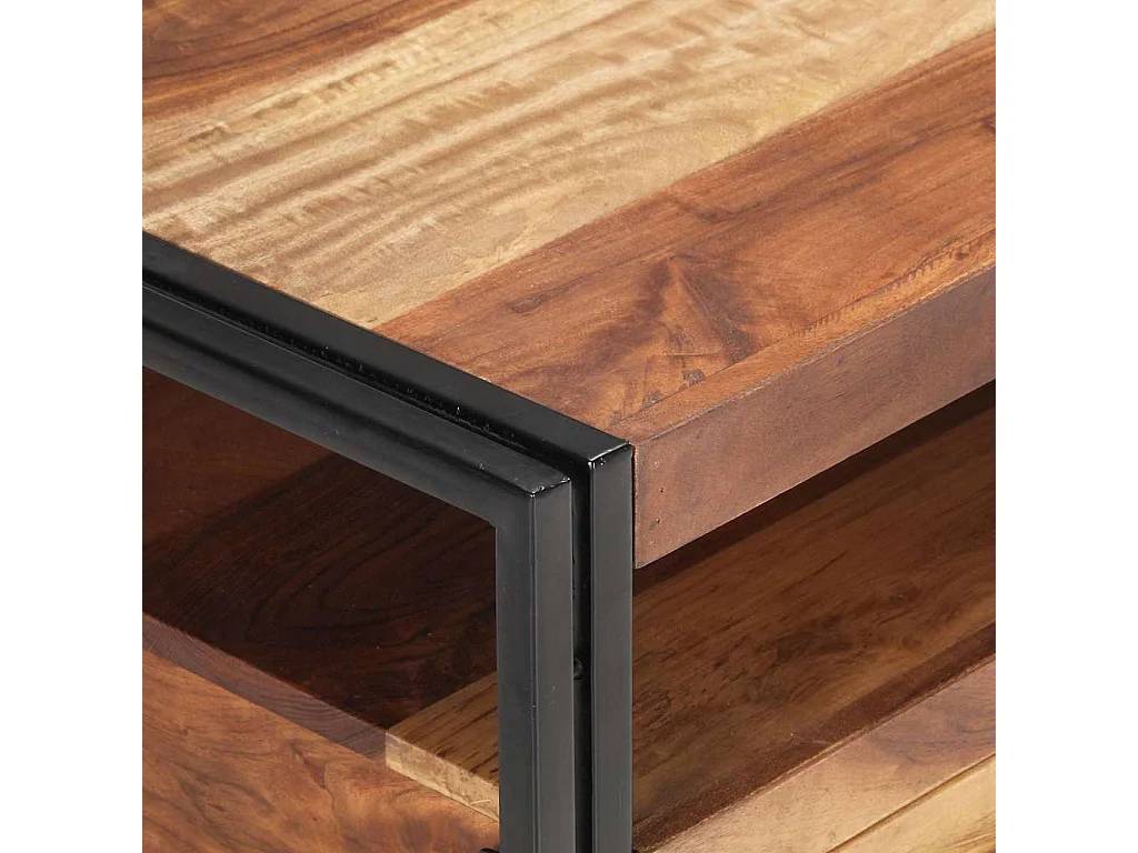 Tavolino da Salotto 100x55x45 cm in Legno Massello di Acacia
