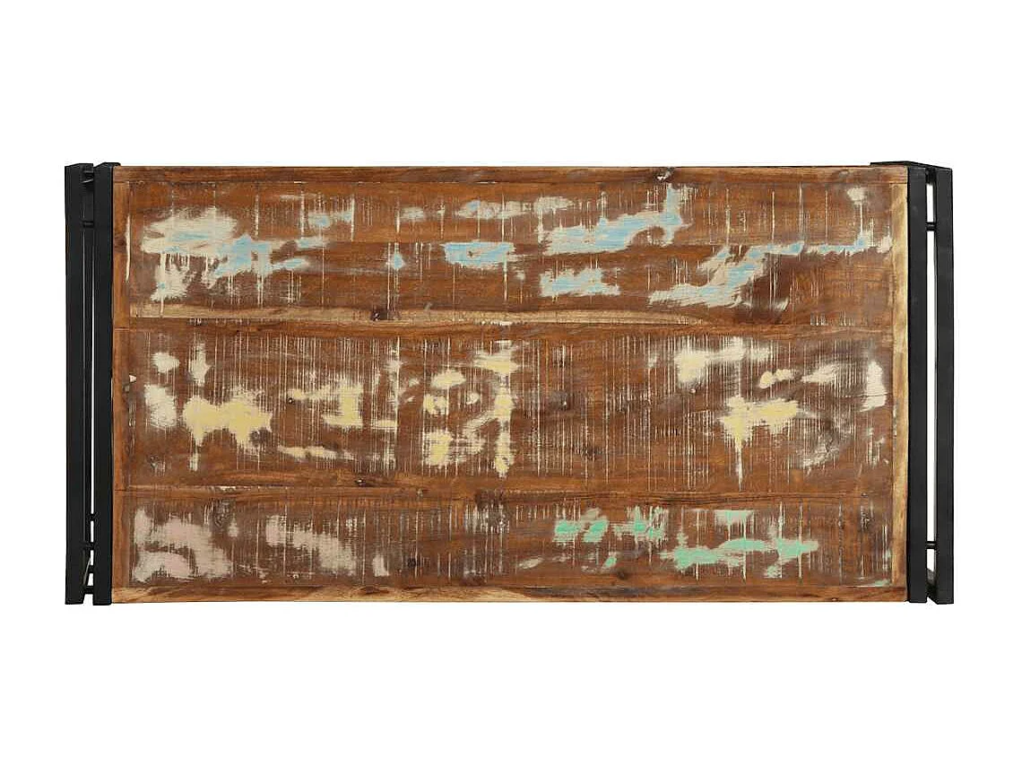 Table basse multicolore 100x50x35cm bois de récupération massif