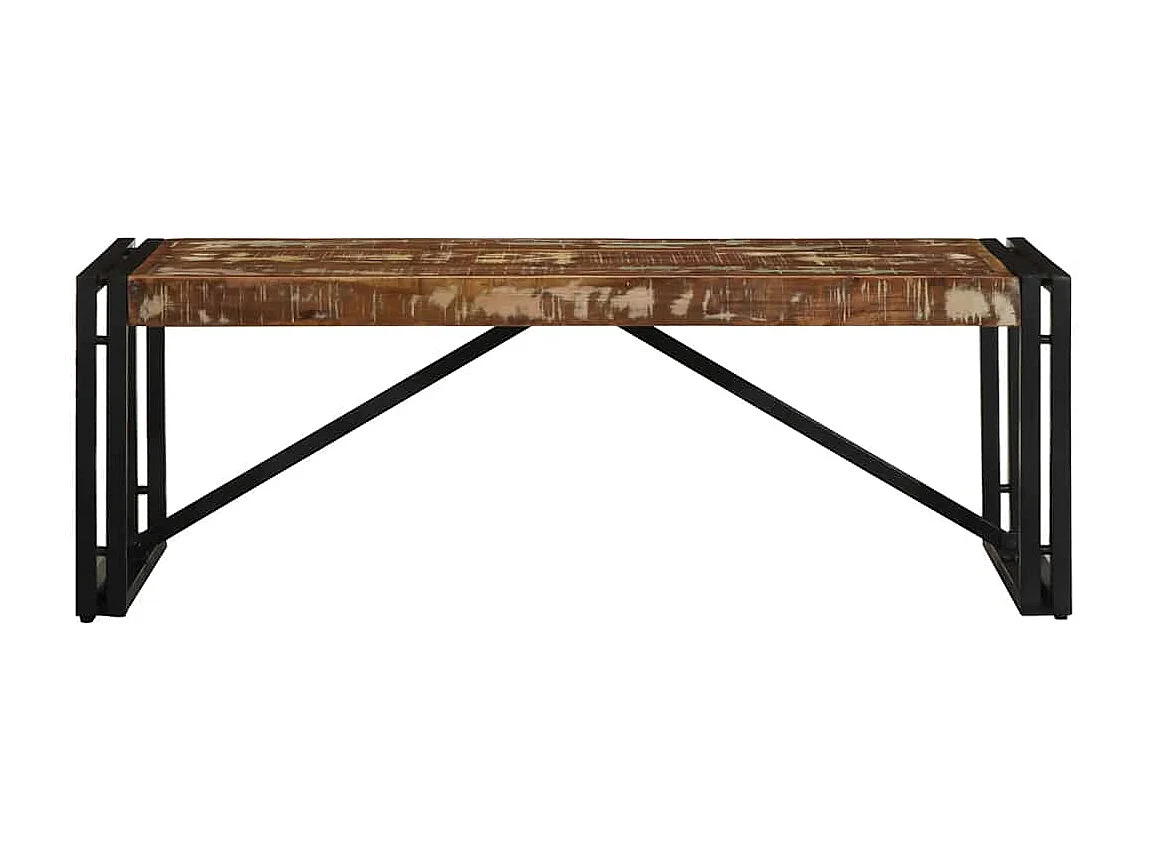 Table basse multicolore 100x50x35cm bois de récupération massif
