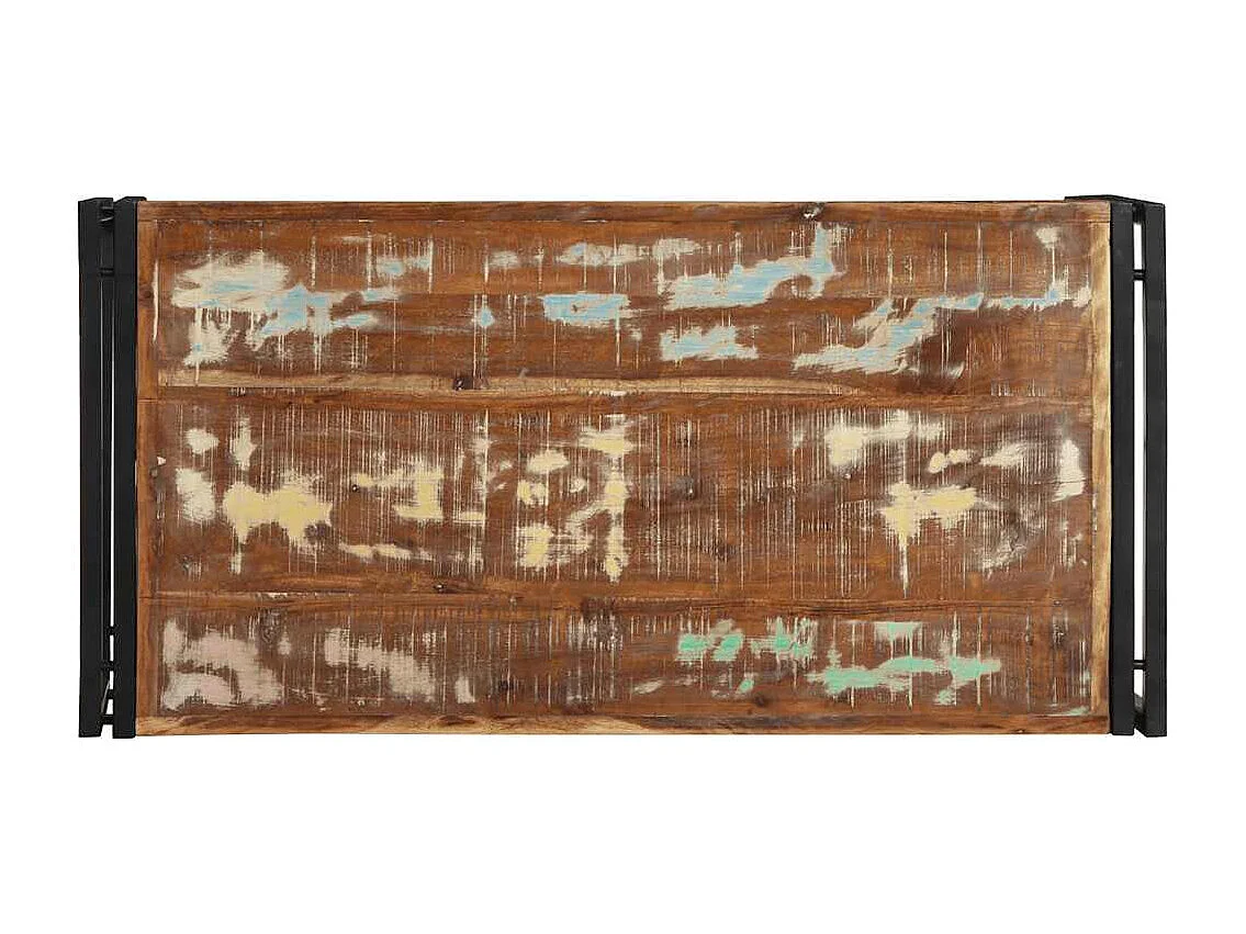 Table basse multicolore 100x50x35cm bois de récupération massif
