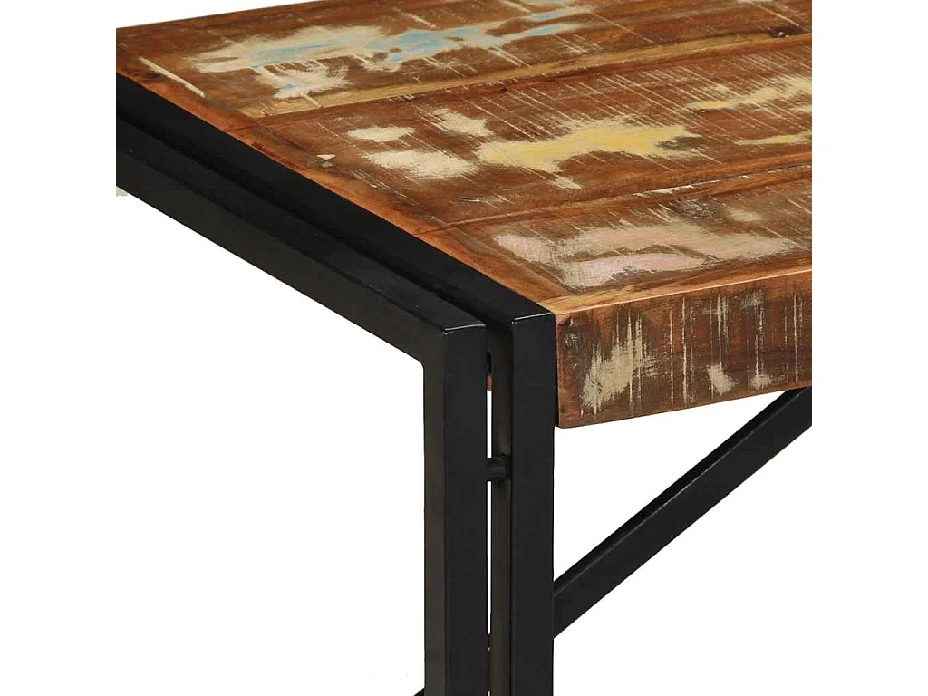 Table basse multicolore 100x50x35cm bois de récupération massif