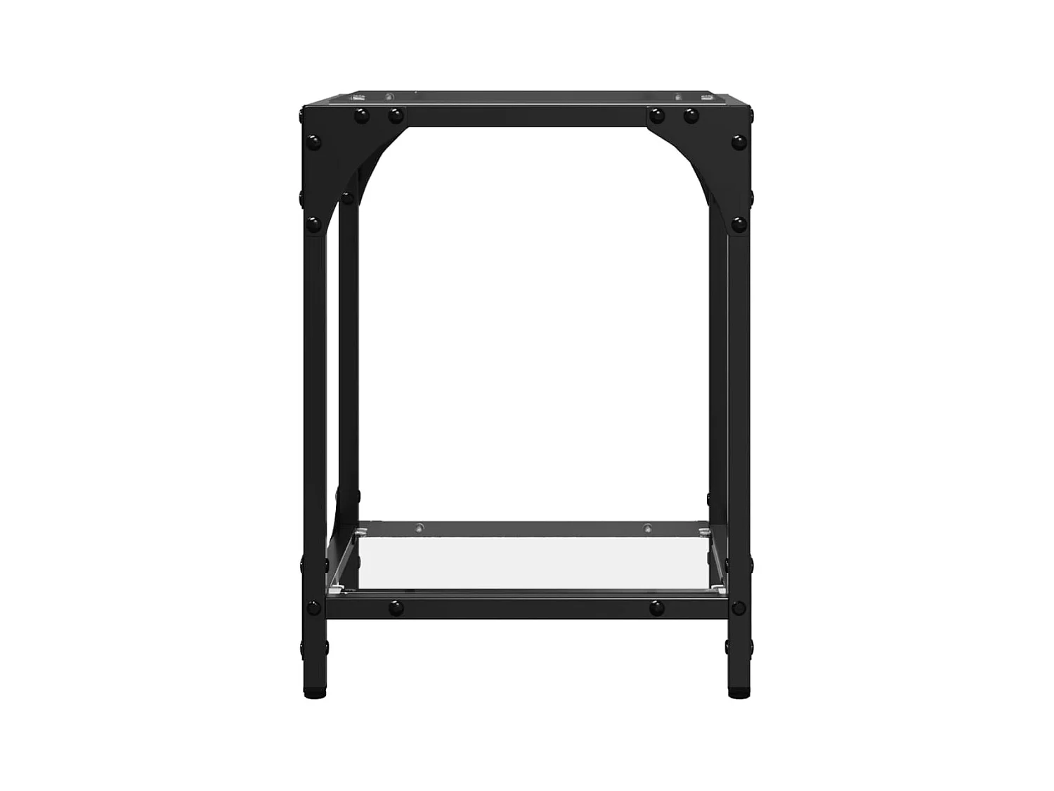 Tavolini con Piano in Vetro Trasparente 2 pz 30x30x40cm Acciaio