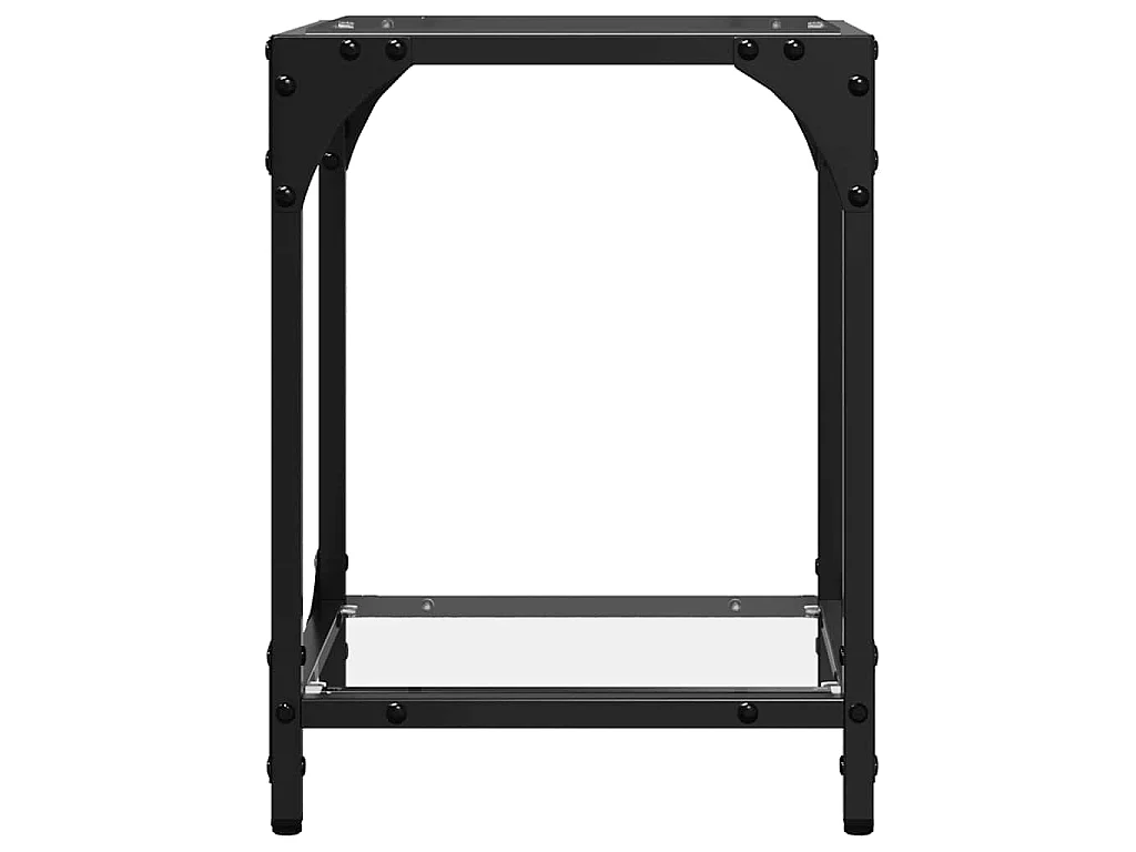 Tables basses avec dessus en verre transparent 2 pcs acier