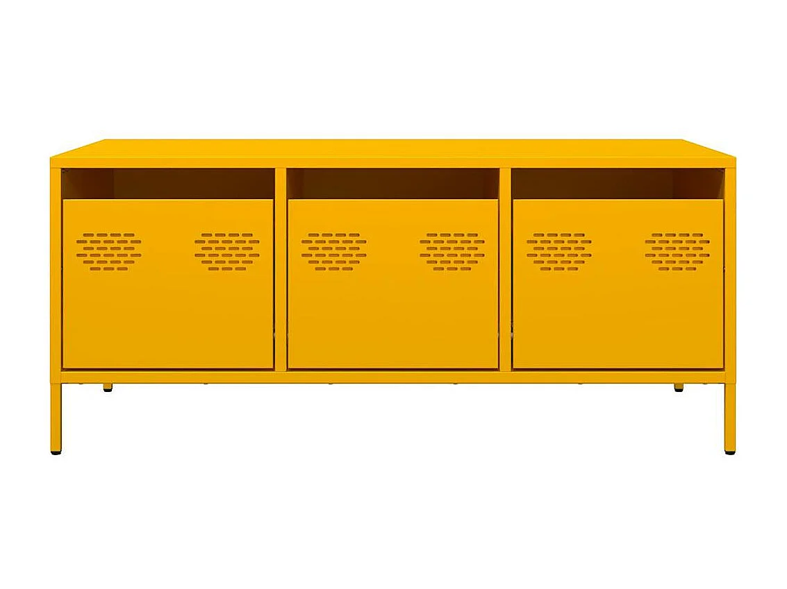 Tavolino Giallo 101,5x50x43,5 cm Acciaio Laminato a Freddo