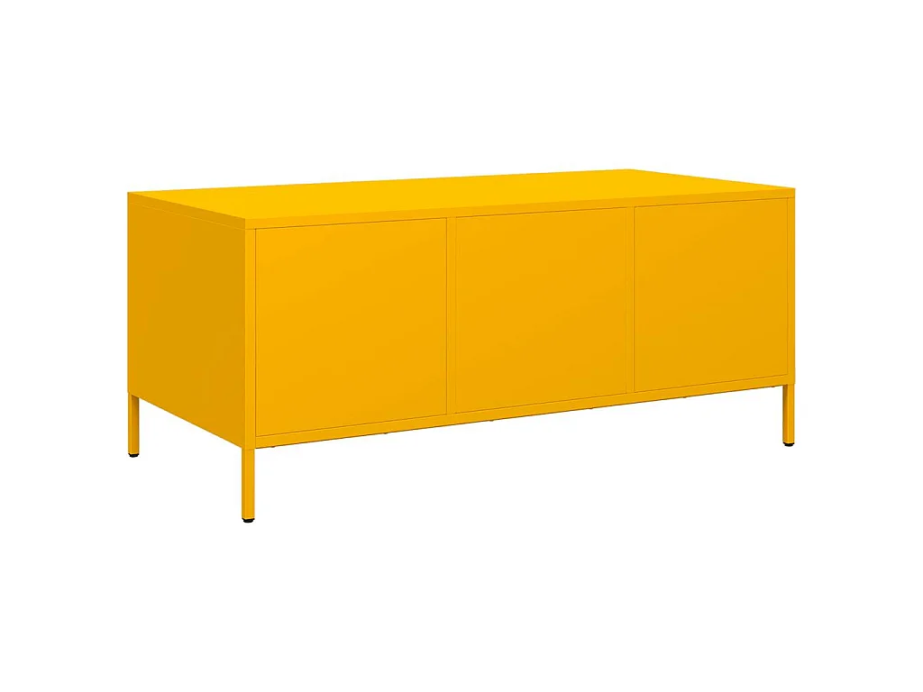 Table basse jaune moutarde 101,5x50x43,5cm acier laminé à froid