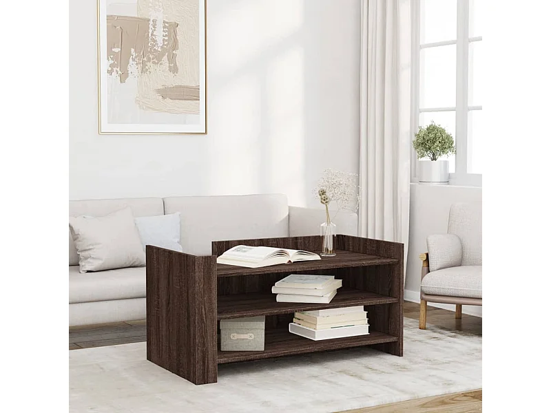 Table basse chêne marron 100x50x50 cm bois d'ingénierie