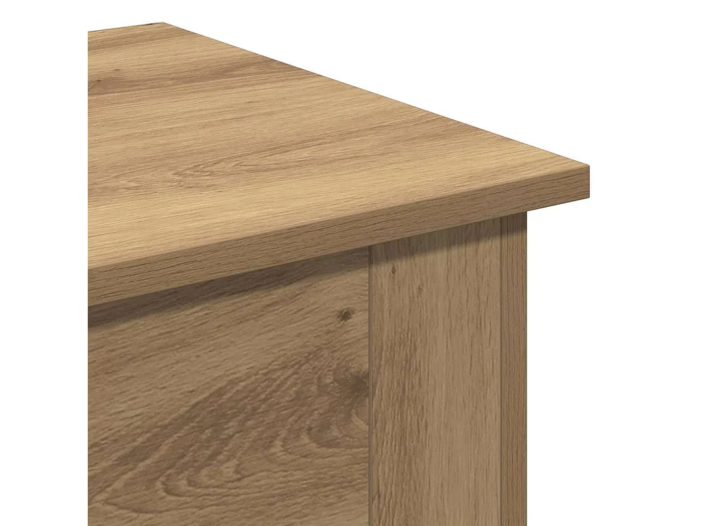 Table basse chêne artisanal 40x40x42 cm bois d'ingénierie