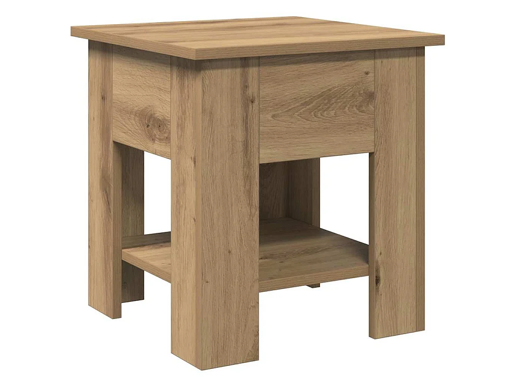 Table basse chêne artisanal 40x40x42 cm bois d'ingénierie