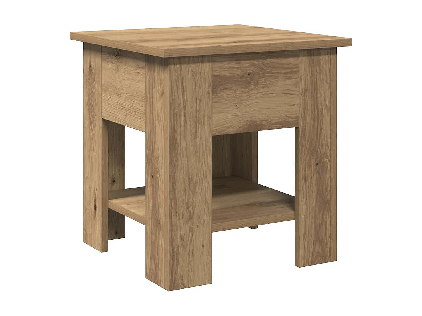 Table basse chêne artisanal 40x40x42 cm bois d'ingénierie