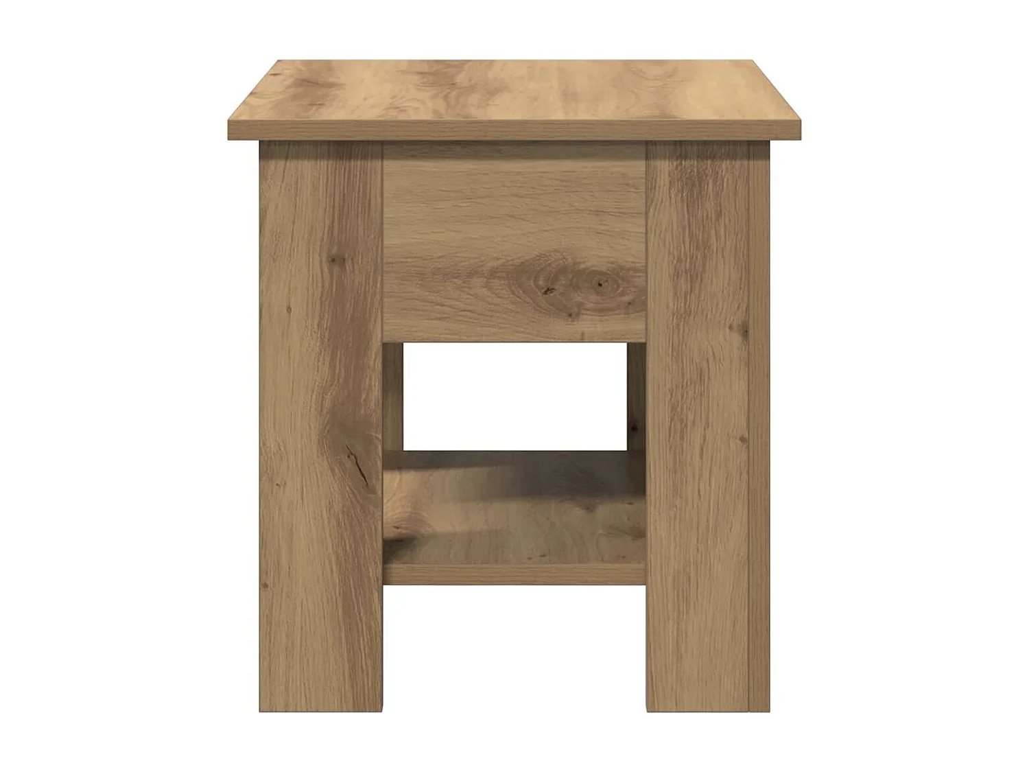 Table basse chêne artisanal 40x40x42 cm bois d'ingénierie