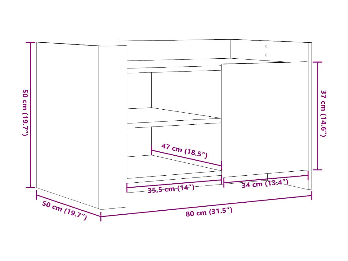 Couchtisch Betongrau 80x50x50 cm Holzwerkstoff