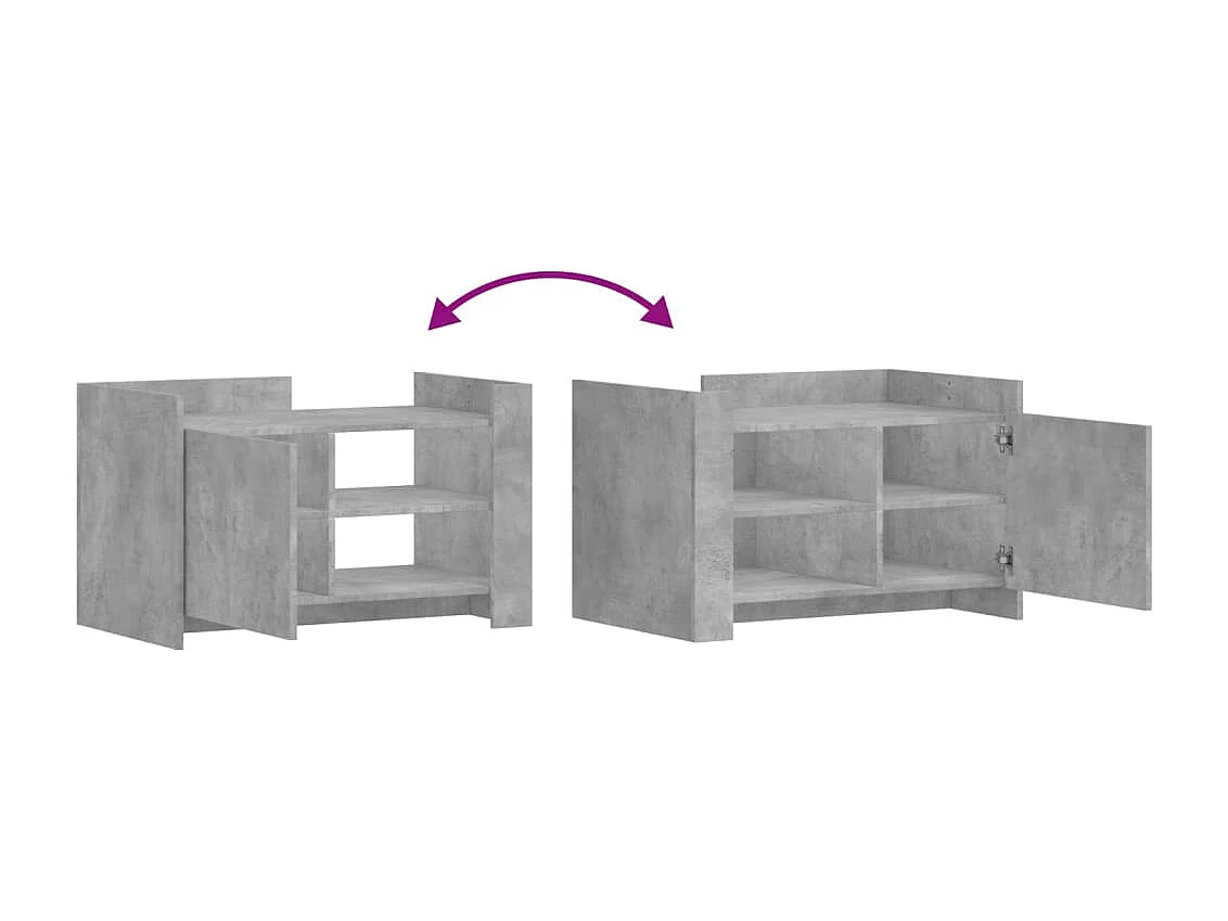 Couchtisch Betongrau 80x50x50 cm Holzwerkstoff