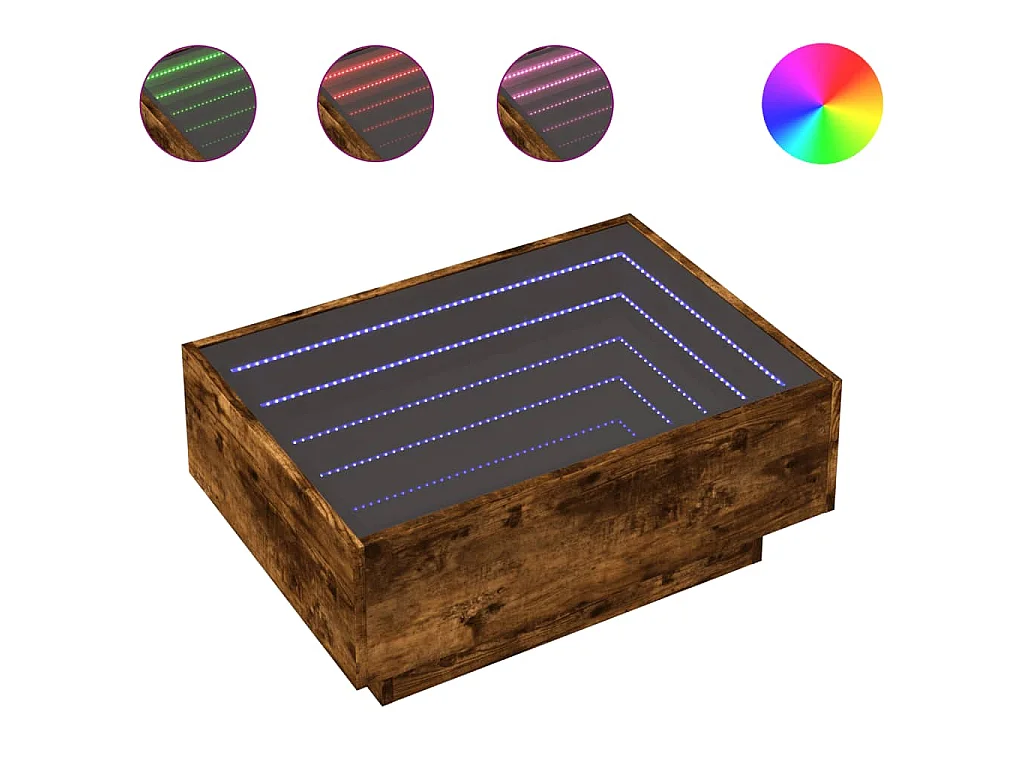 LED-Couchtisch Räuchereiche 70x50x30 cm Holzwerkstoff