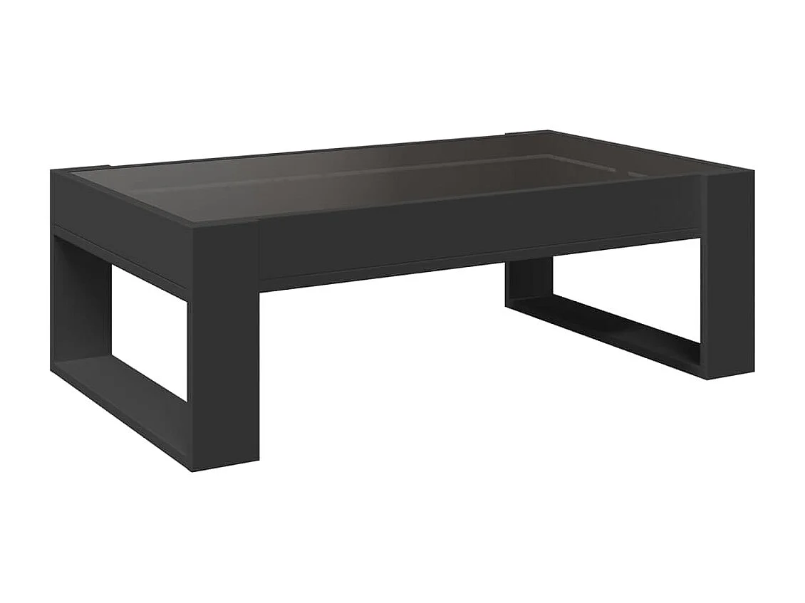Table basse avec LED infini noir 90x53x30 cm