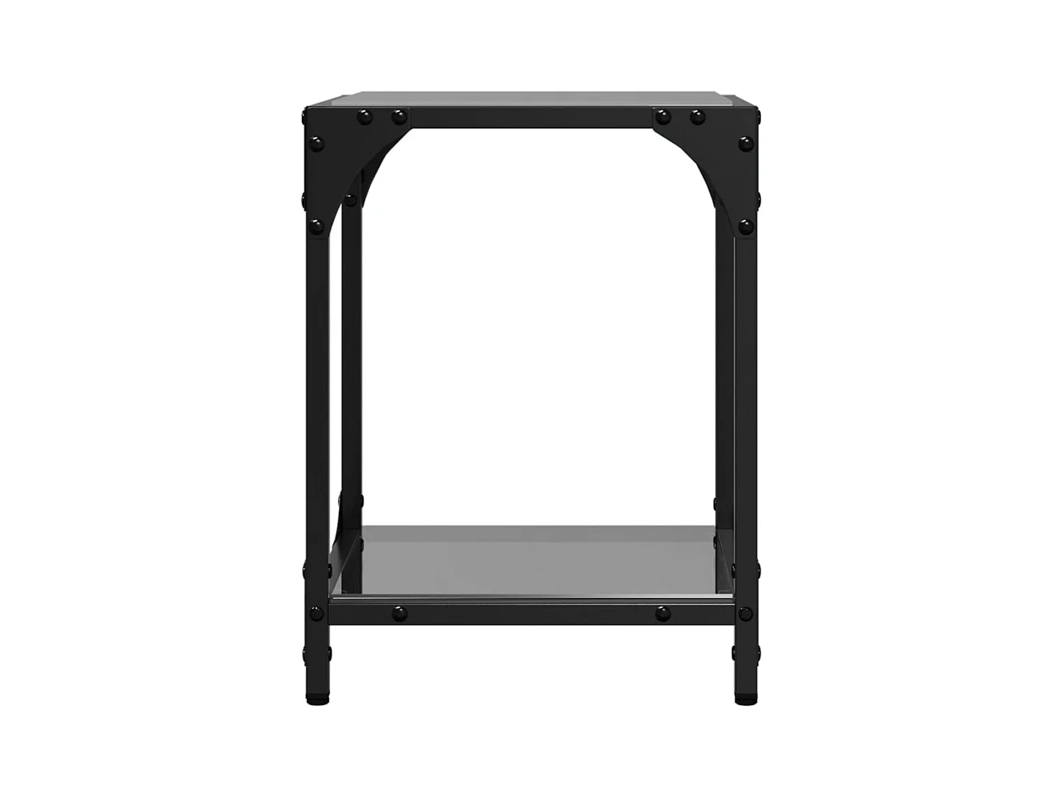 Tables basses avec dessus en verre noir 2 pcs 30x30x40 cm acier