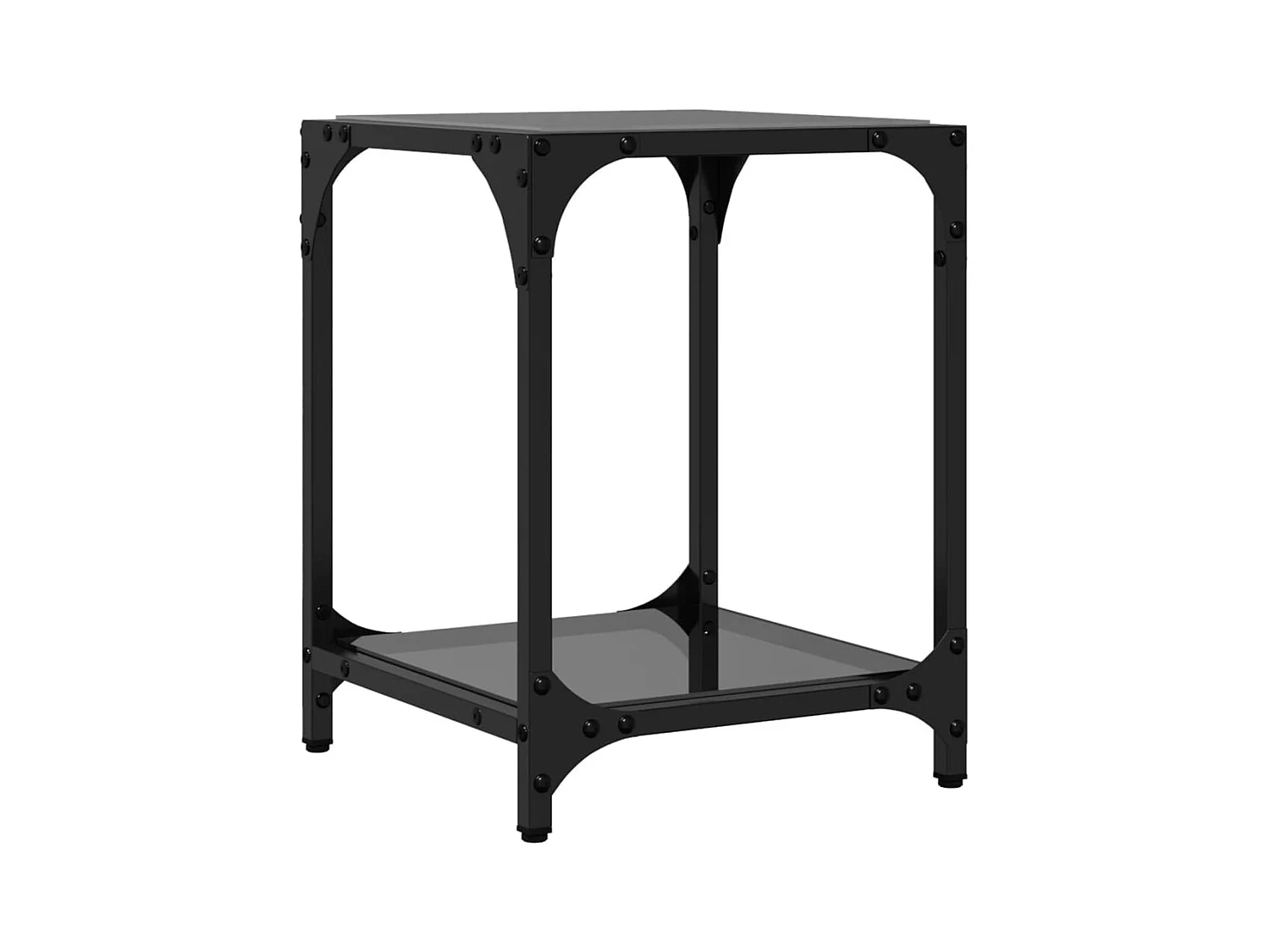 Tables basses avec dessus en verre noir 2 pcs 30x30x40 cm acier