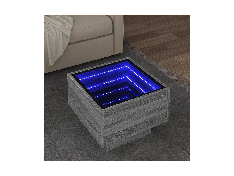 Mesa de apoio c/ LEDs 40x40x30 cm derivados de madeira