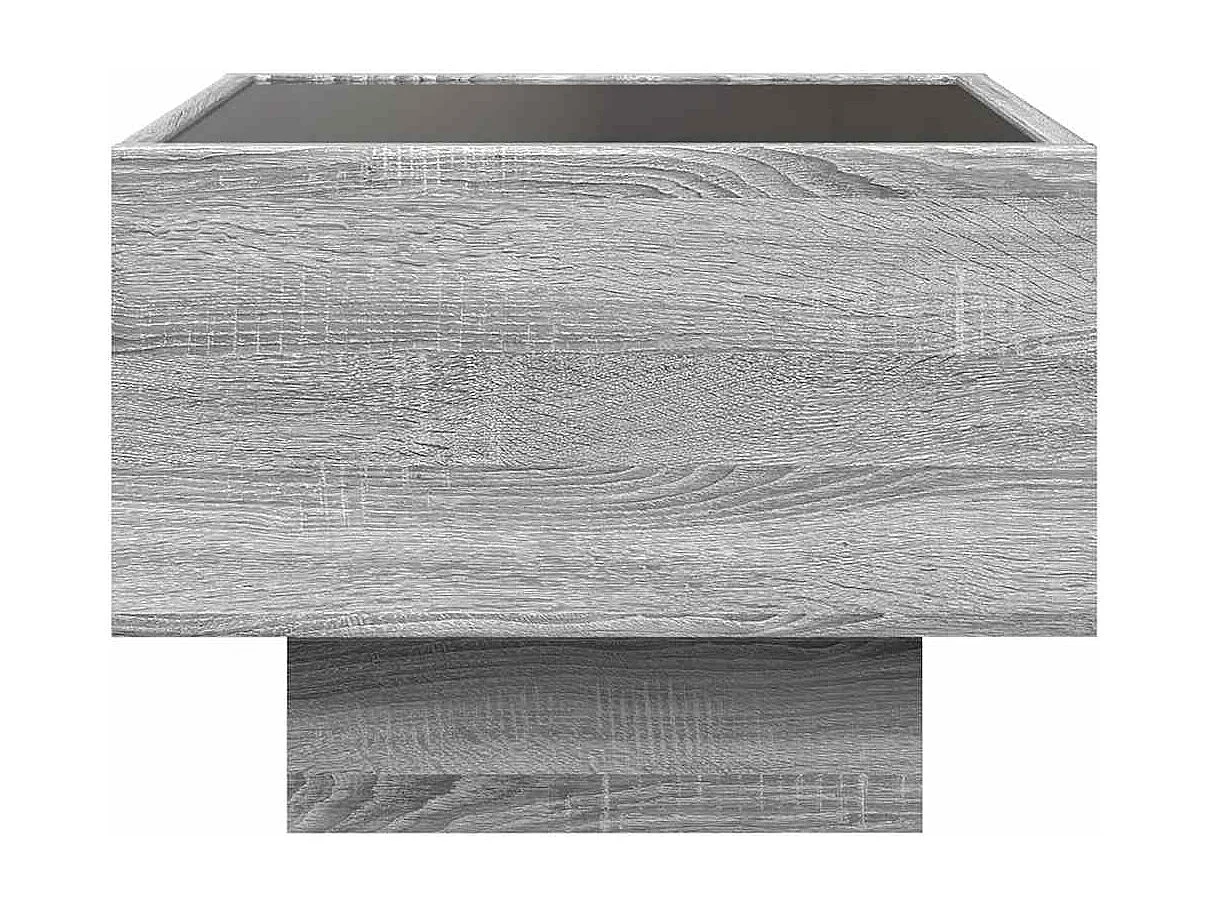 Table d'appoint et LED sonoma gris 40x40x30cm bois d'ingénierie